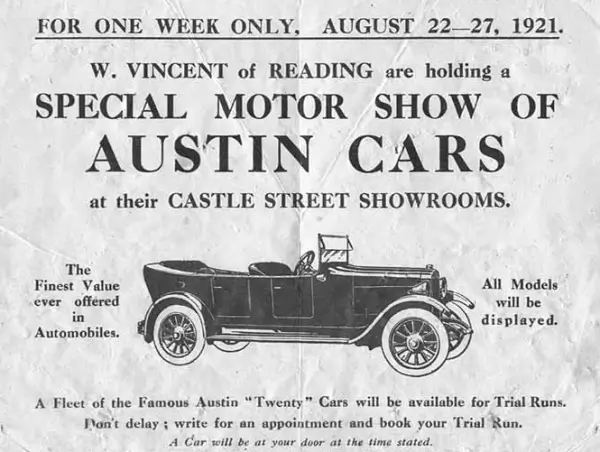 Vintage Austin 20 Advert