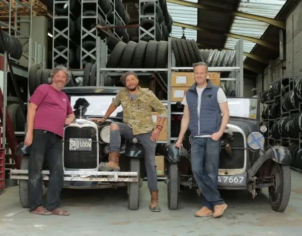 Longstone Tyres' Dougal Cawley with the Car S.O.S Guys and Ford Model A's