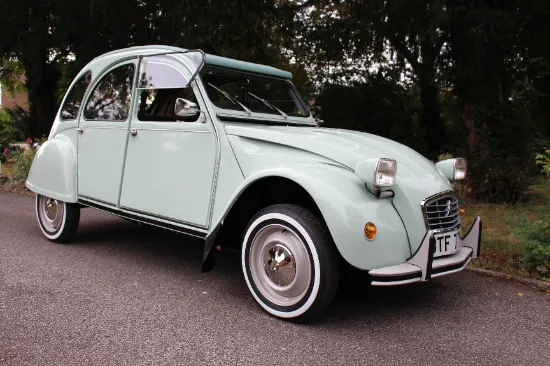 Citroen 2CV on 125-15 Michelin X Whitewall Tyres
