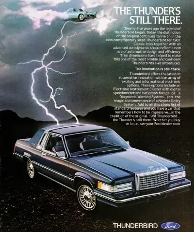 Click to enlarge Pneumatici Ford Thunderbird del 1981